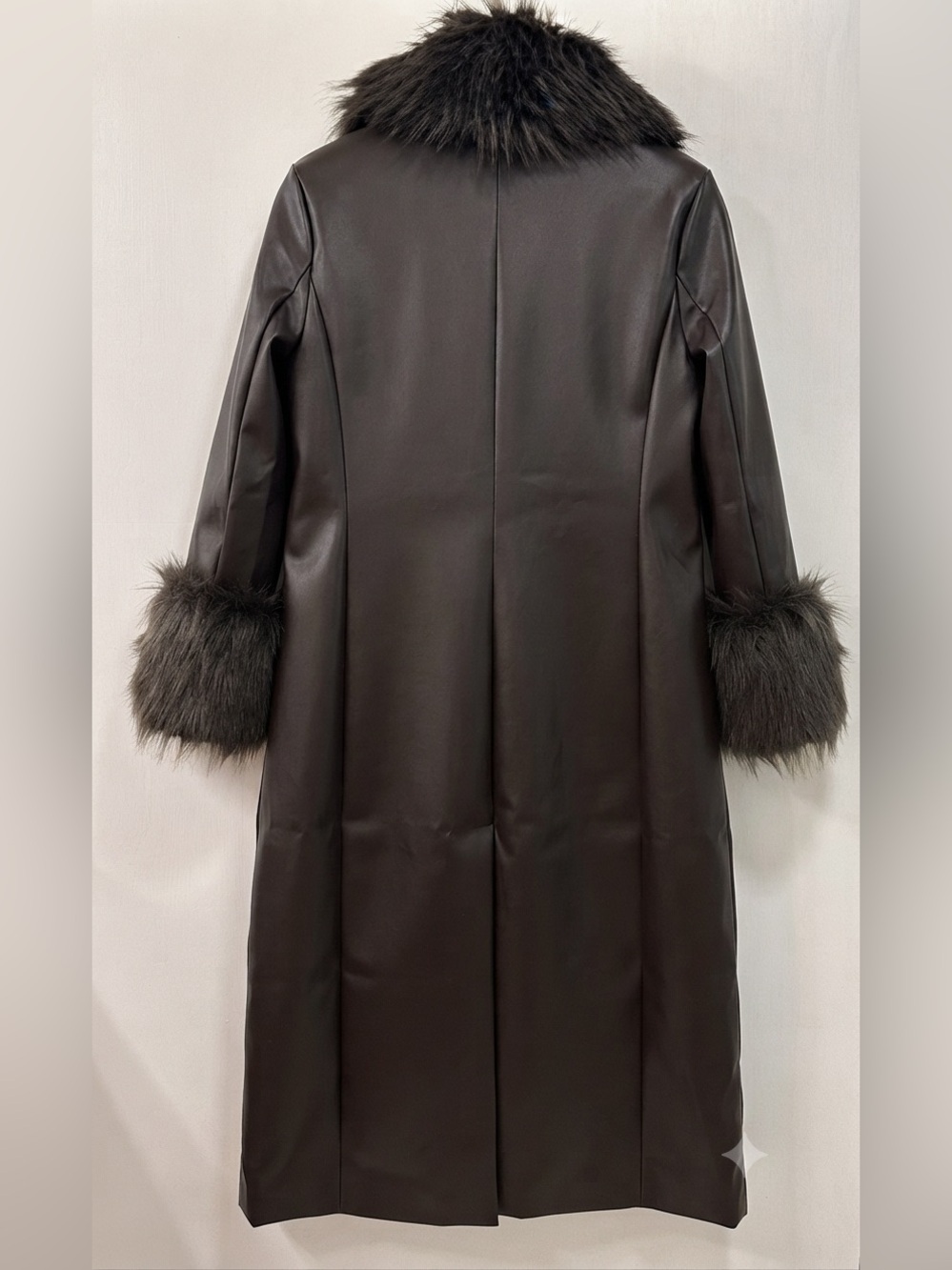 NEW Ashley Graham Dark Brown Fur Wrap Long Coat Women’s Plus Size 0X MSRP $300 - Picture 6 of 12